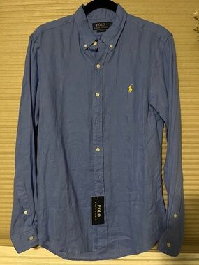 Polo by Ralph Lauren Blue Button-Down Shirt with Yellow Pony